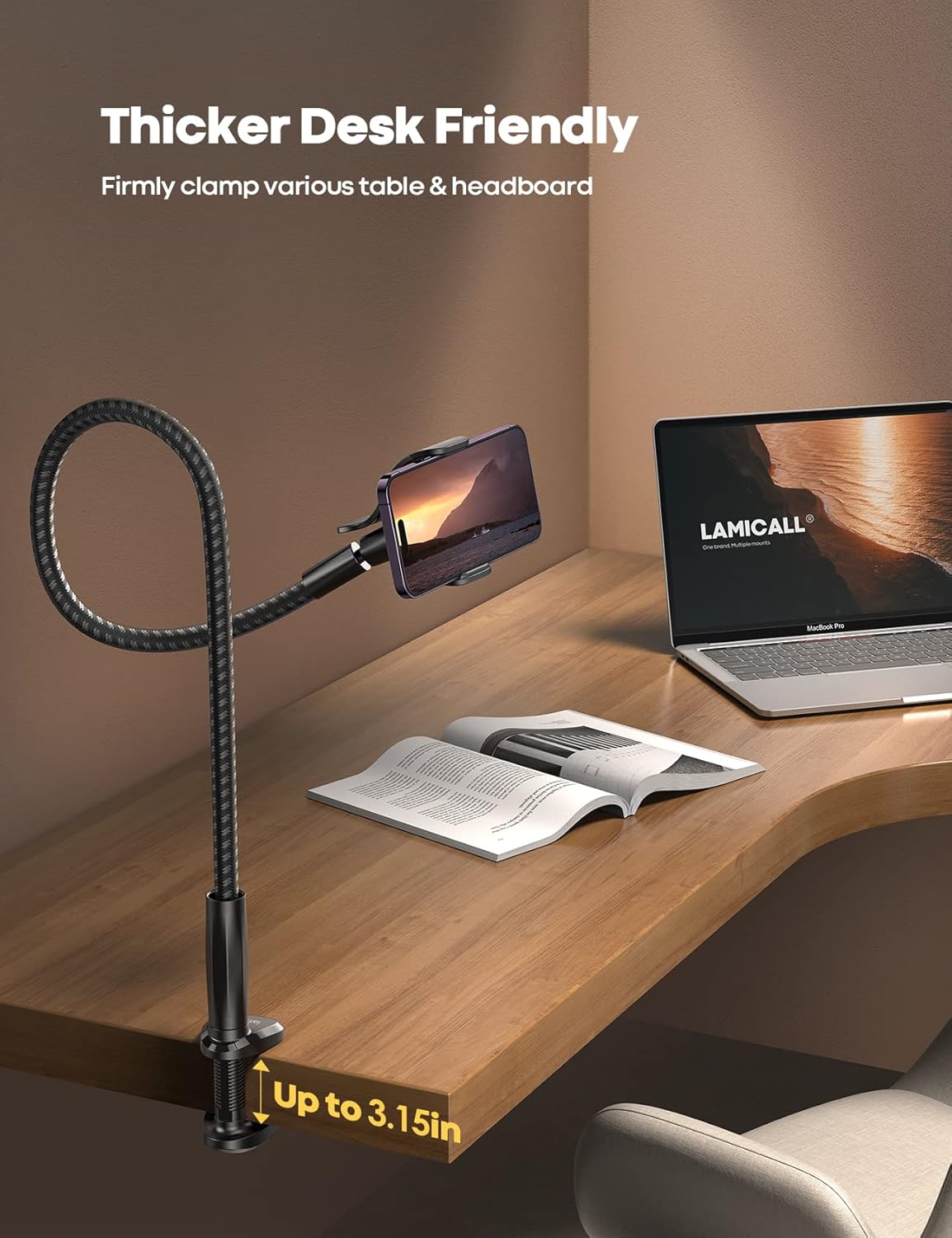 Detalle 2 de Lamicall Gooseneck Phone Holder 38-inch