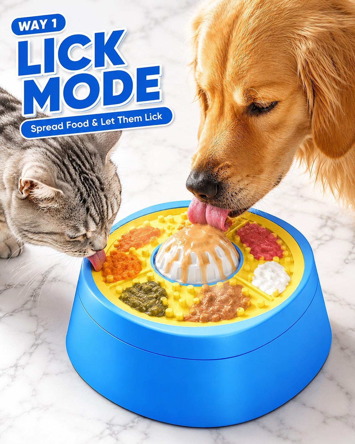 Detalle de Slow Feeder Dog Bowl with Rolling Lick Ball
