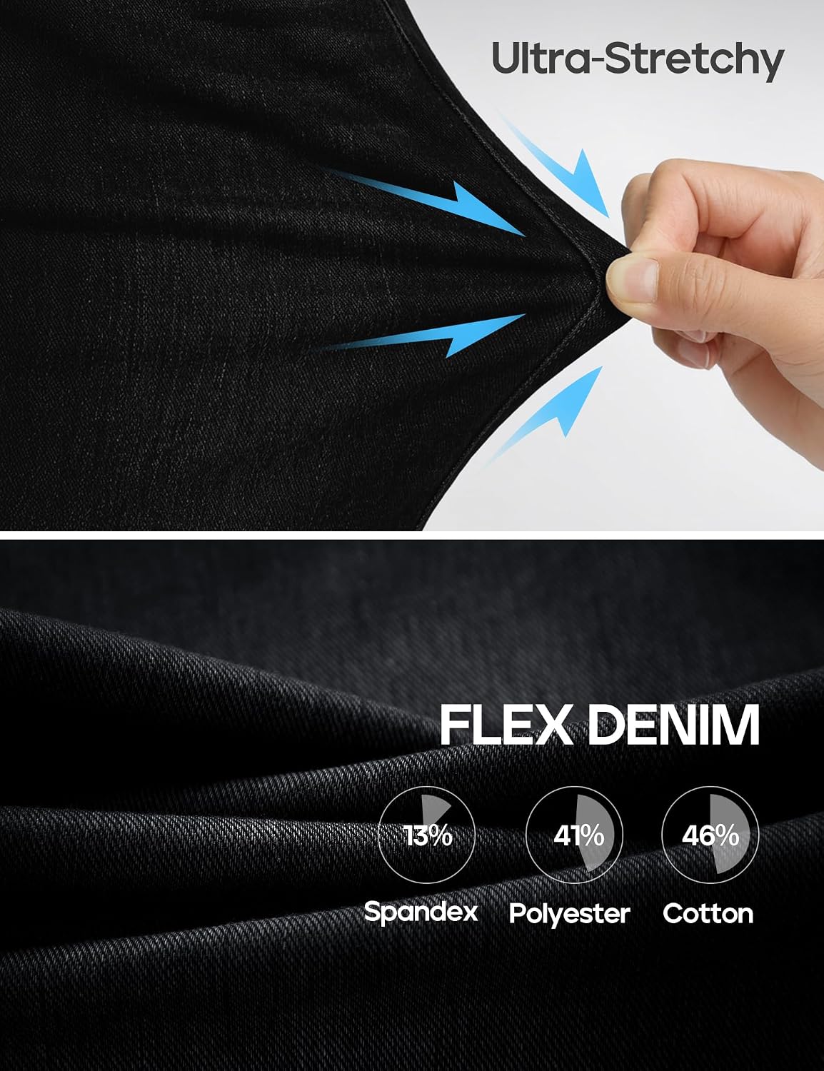 Detalle 2 de Straight Leg Jeans for Women, Stretch Denim