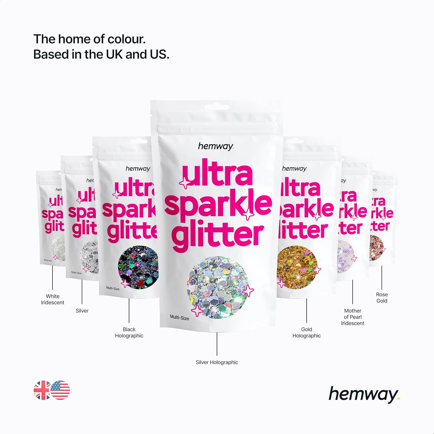 Thumbnail 6 de Hemway Ultra Sparkle Glitter Rose Gold (Multi Size) 100g – for arts & crafts, makeup and nail art