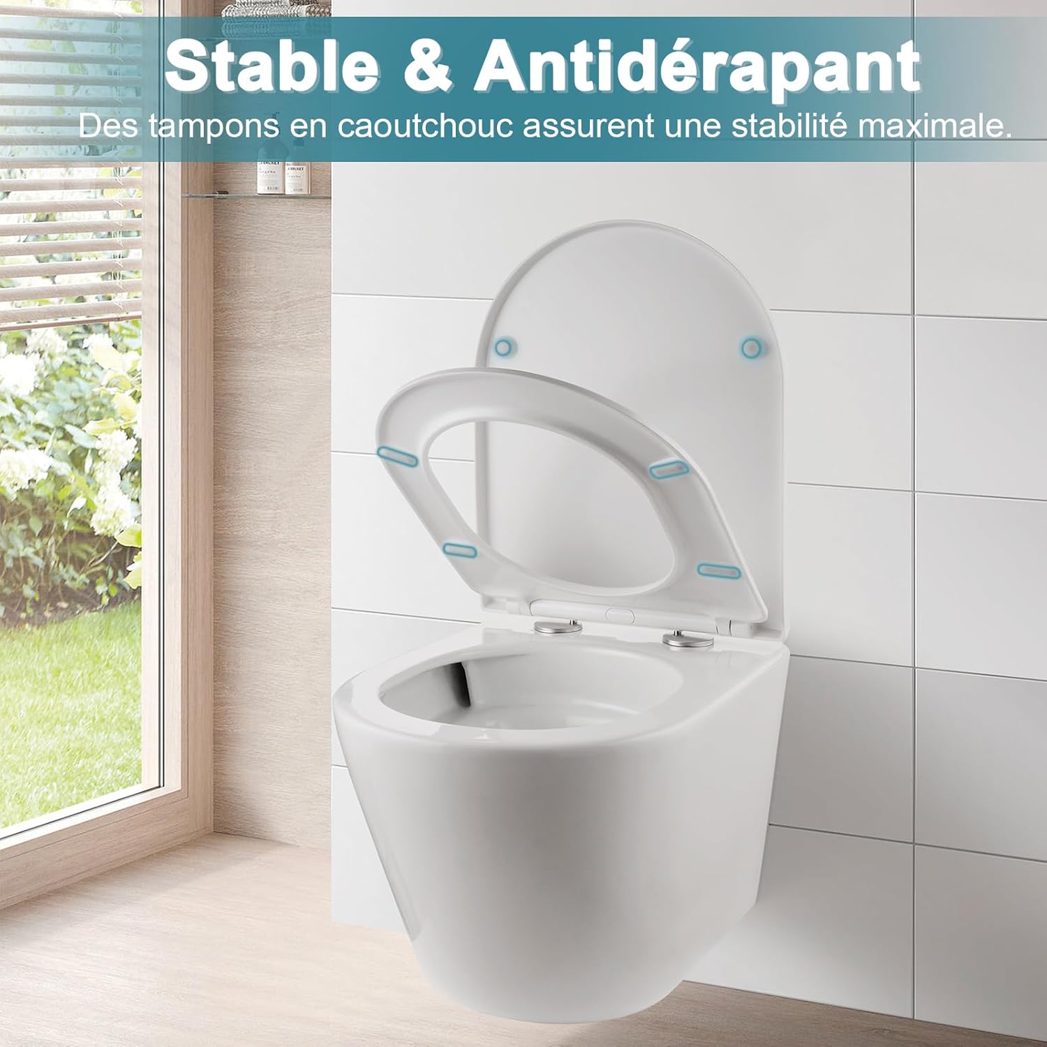 Thumbnail 2 de MEEJEE Abattant WC D-Forme 460x365 mm