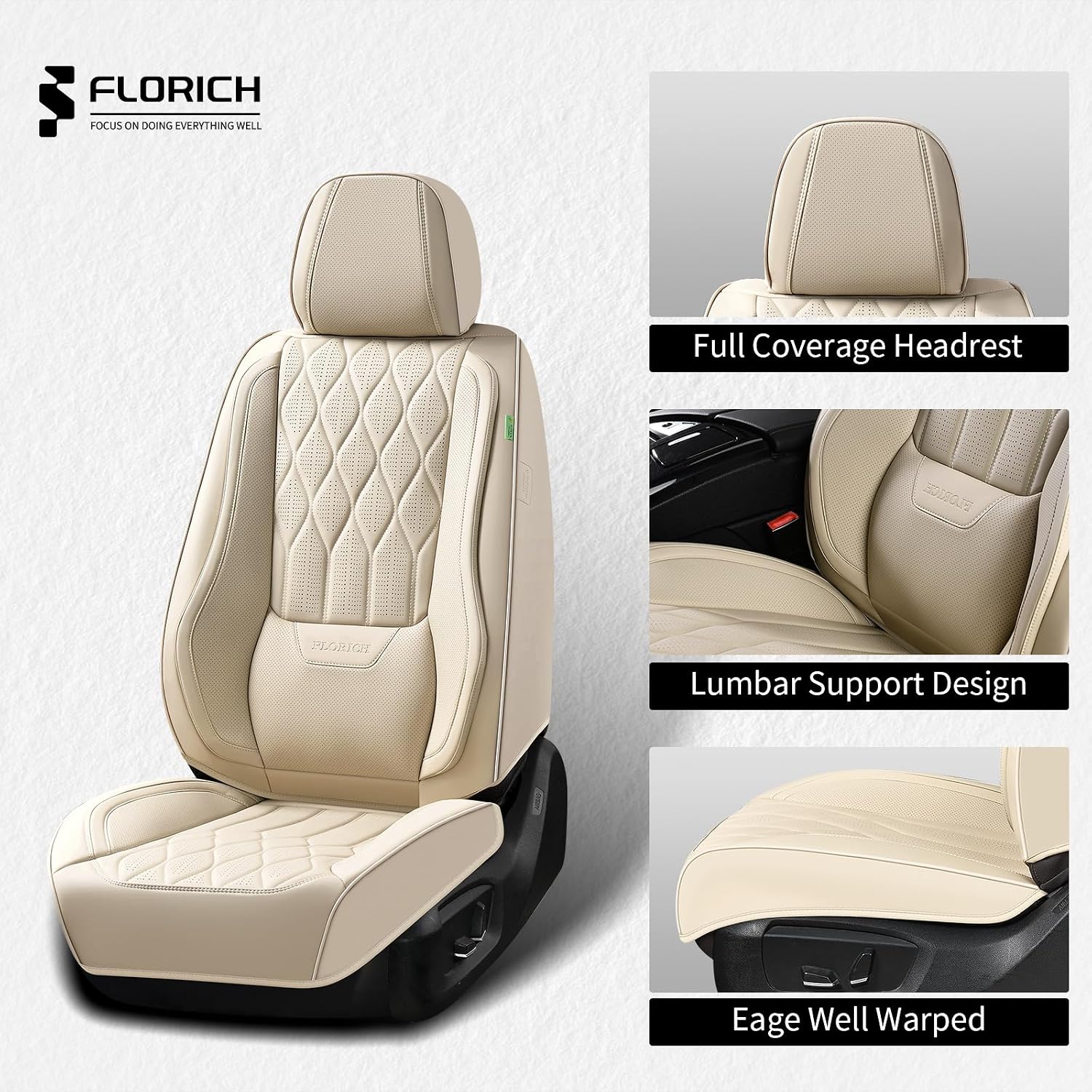 Detalle de FLORICH Front Seat Covers, Beige