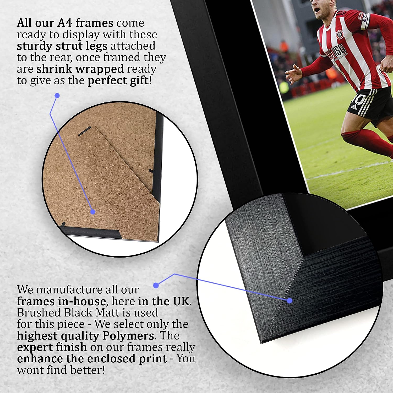 Thumbnail 6 de HWC Trading Billy Sharp Sheffield United signed autograph A4 framed picture (A4, black frame)