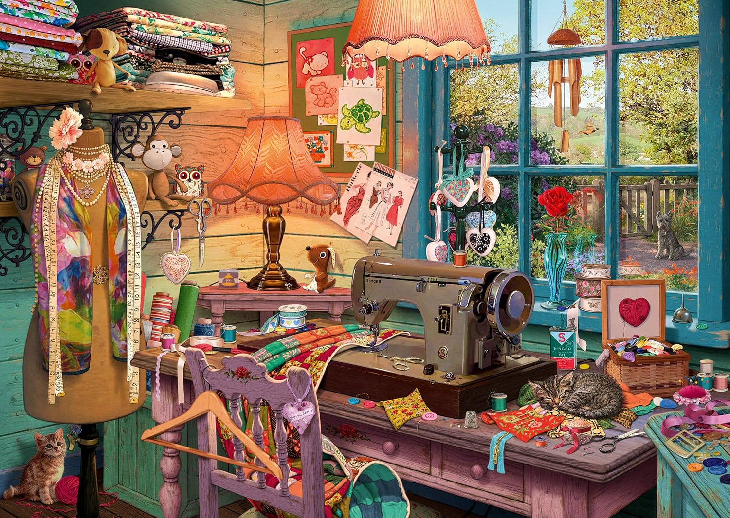 Detalle de Schmidt Puzzle 1000 pezzi: Puzzle Secret – Atelier di Couture