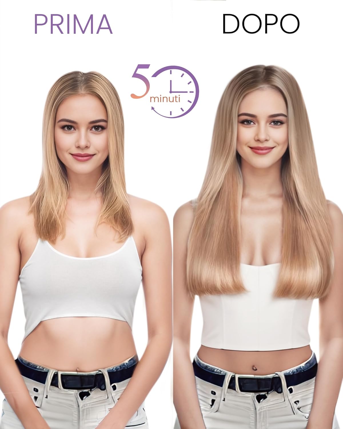 Thumbnail 6 de LaaVoo Extension capelli veri clip marrone scuro 30 cm 80 g 💇♀