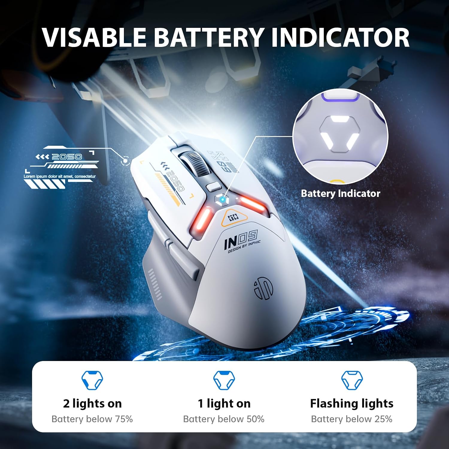 Thumbnail 5 de inphic IN9 Wireless Gaming Mouse 10000 DPI