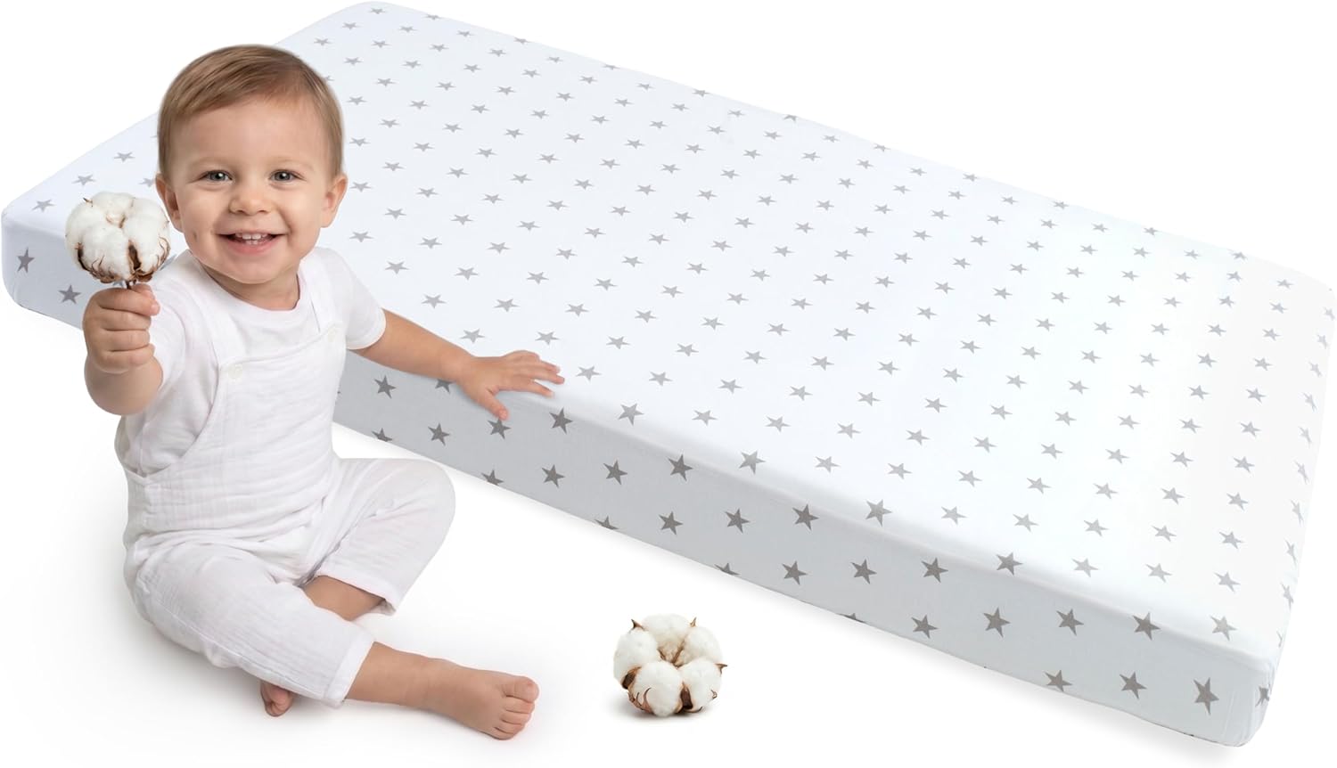 Thumbnail 5 de Medi Partners lenzuola lettino neonato 60x120 in 100% cotone con angoli e elastico cucito (Zoo di Menta)