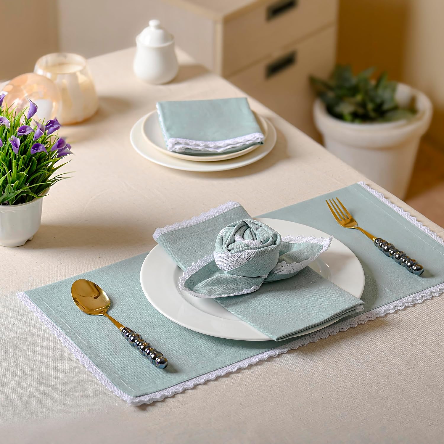 Thumbnail 2 de FINGERCRAFT Cotton-Linen Napkins, 20 x 20 Inch