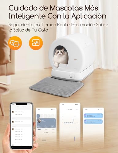 Detalle 2 de MeoWant Arenero autolimpiable extragrande con app 🐱