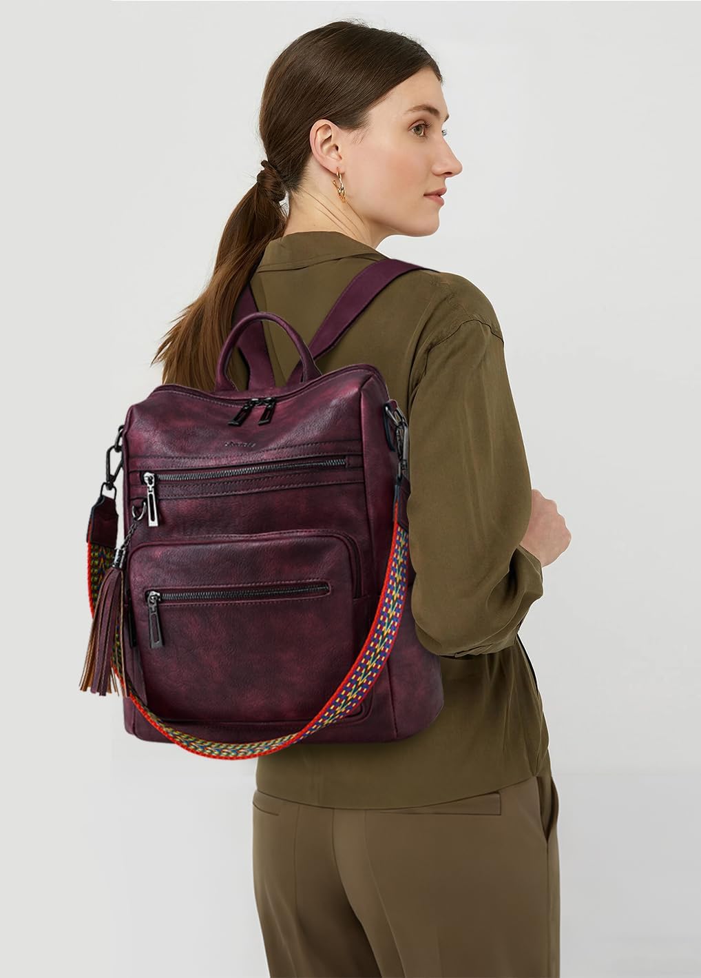 Thumbnail 2 de Shrrie Convertible Backpack Purse for Women in Faux Leather – Travel & Everyday Bag