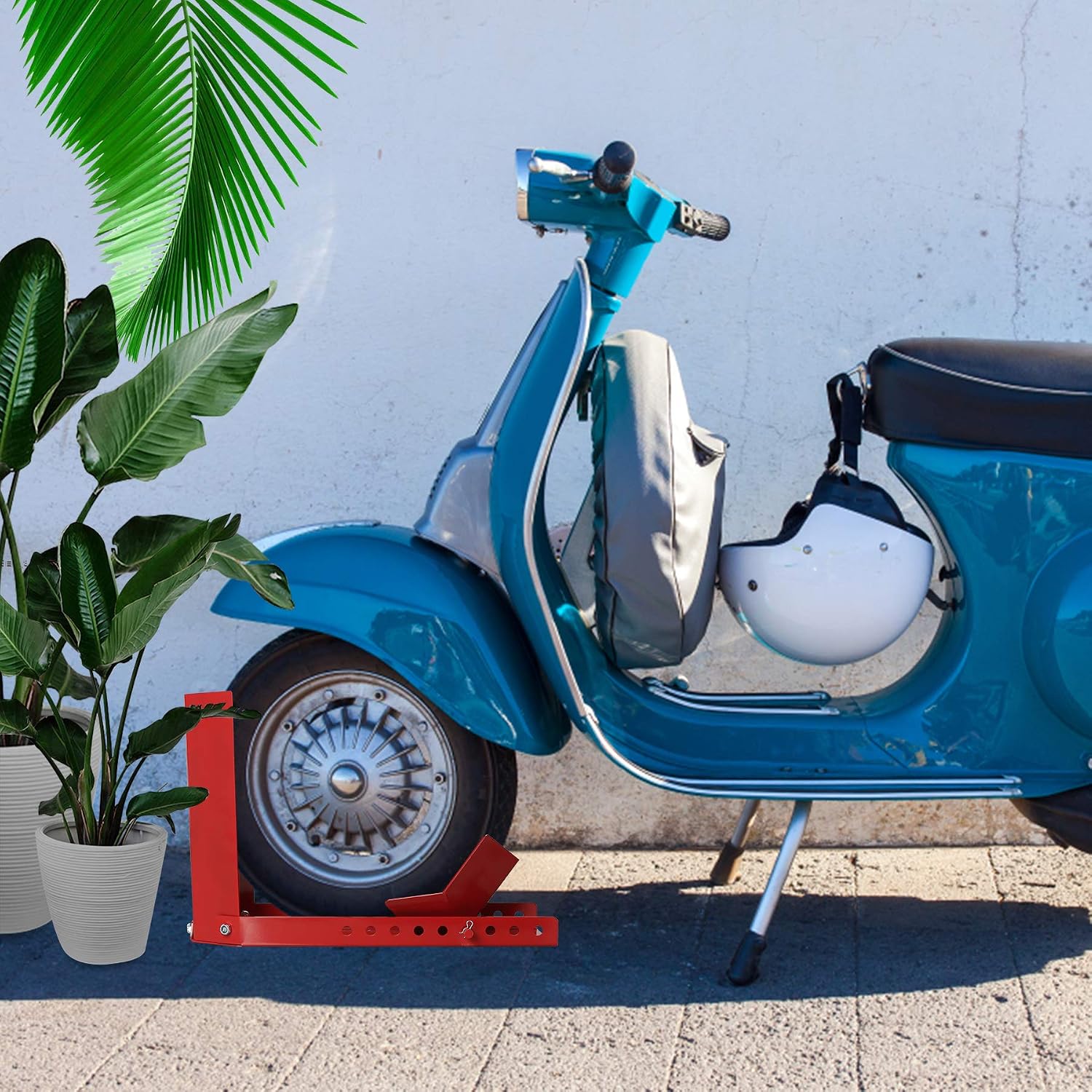 Detalle de Gimisgu cavalletto per moto con attacco per rimorchio e supporto ruota anteriore (2 pezzi)