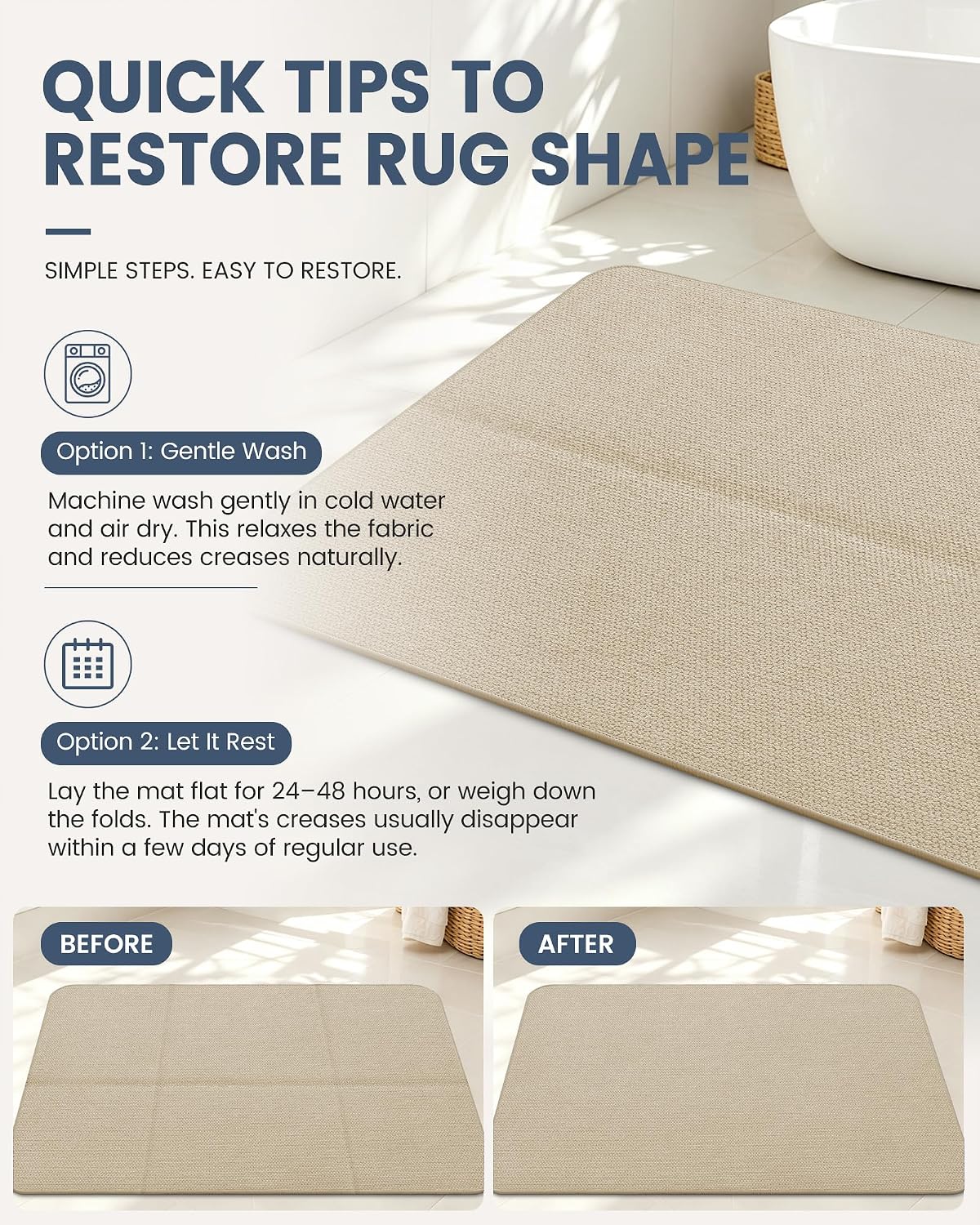 Thumbnail 2 de Smiry Memory Foam Bath Mat 36"x24" in Sage Green — Ultra Soft Non-Slip, Quick-Dry & Machine Washable