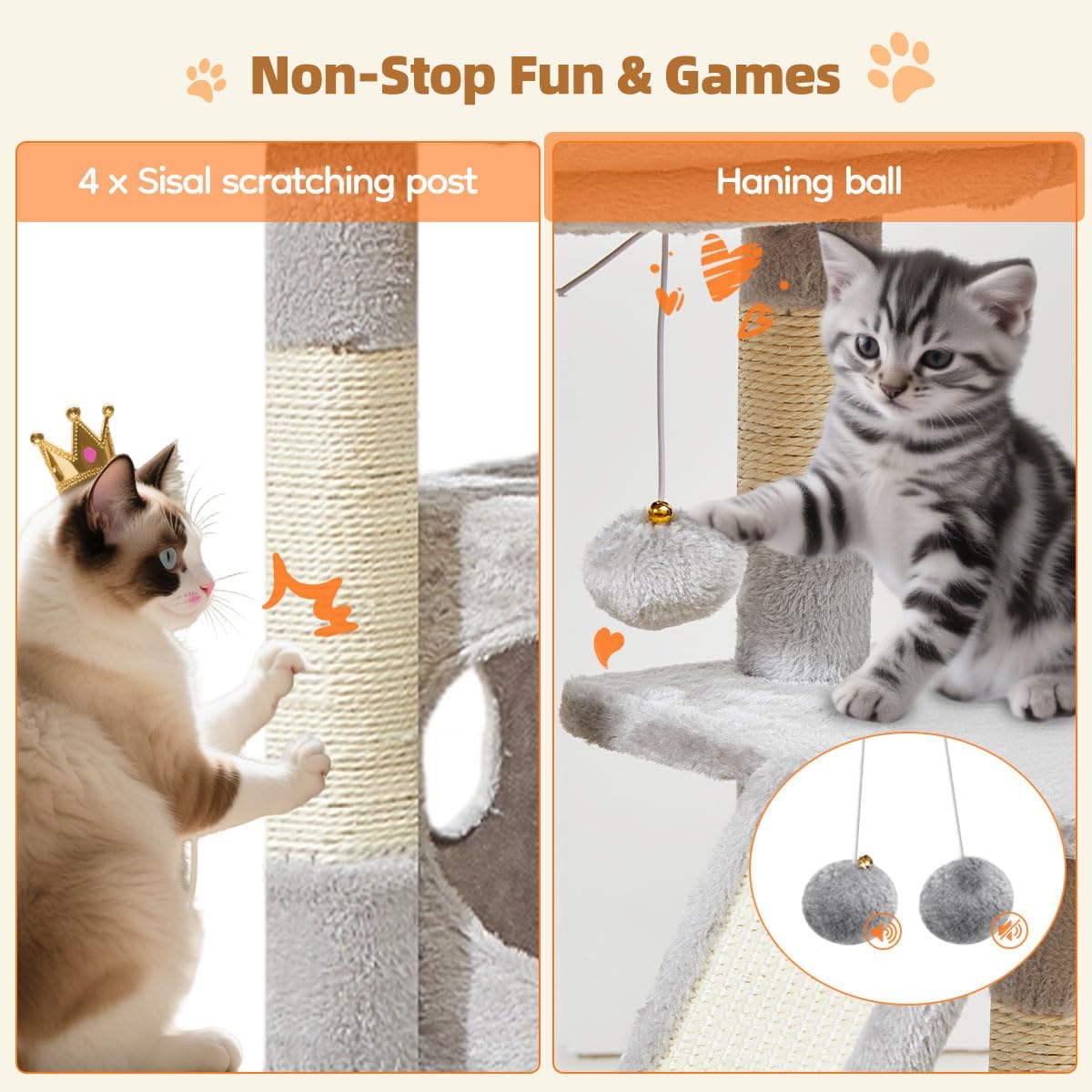 Detalle de Taoqimiao Cat Tree 98cm for indoor cats