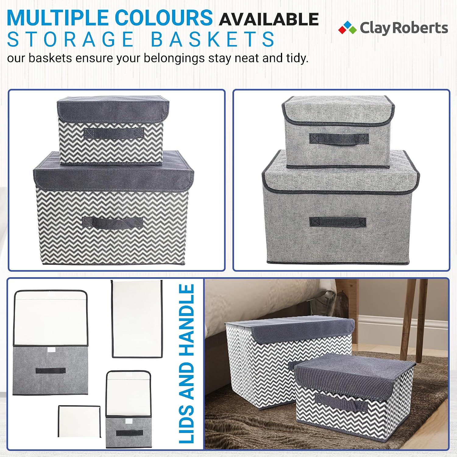 Thumbnail 6 de Clay Roberts Storage Baskets Pack of 2, Grey