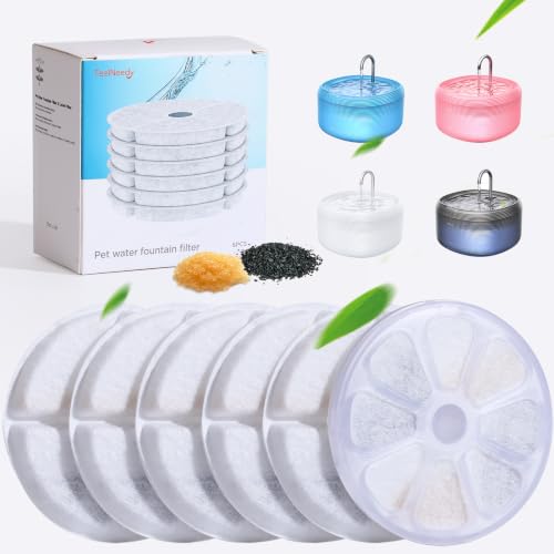 Detalle de FEELNEEDY Pack de 6 filtres à charbon pour fontaine à chat 3,2 L