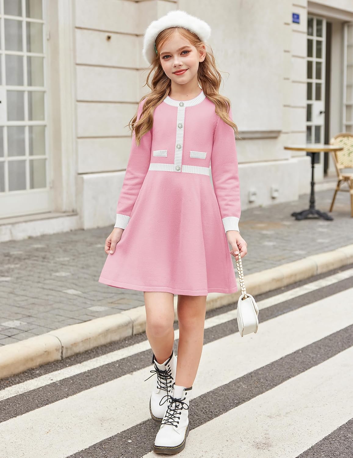 Detalle 2 de Robe tricot fille hiver 6-14 ans