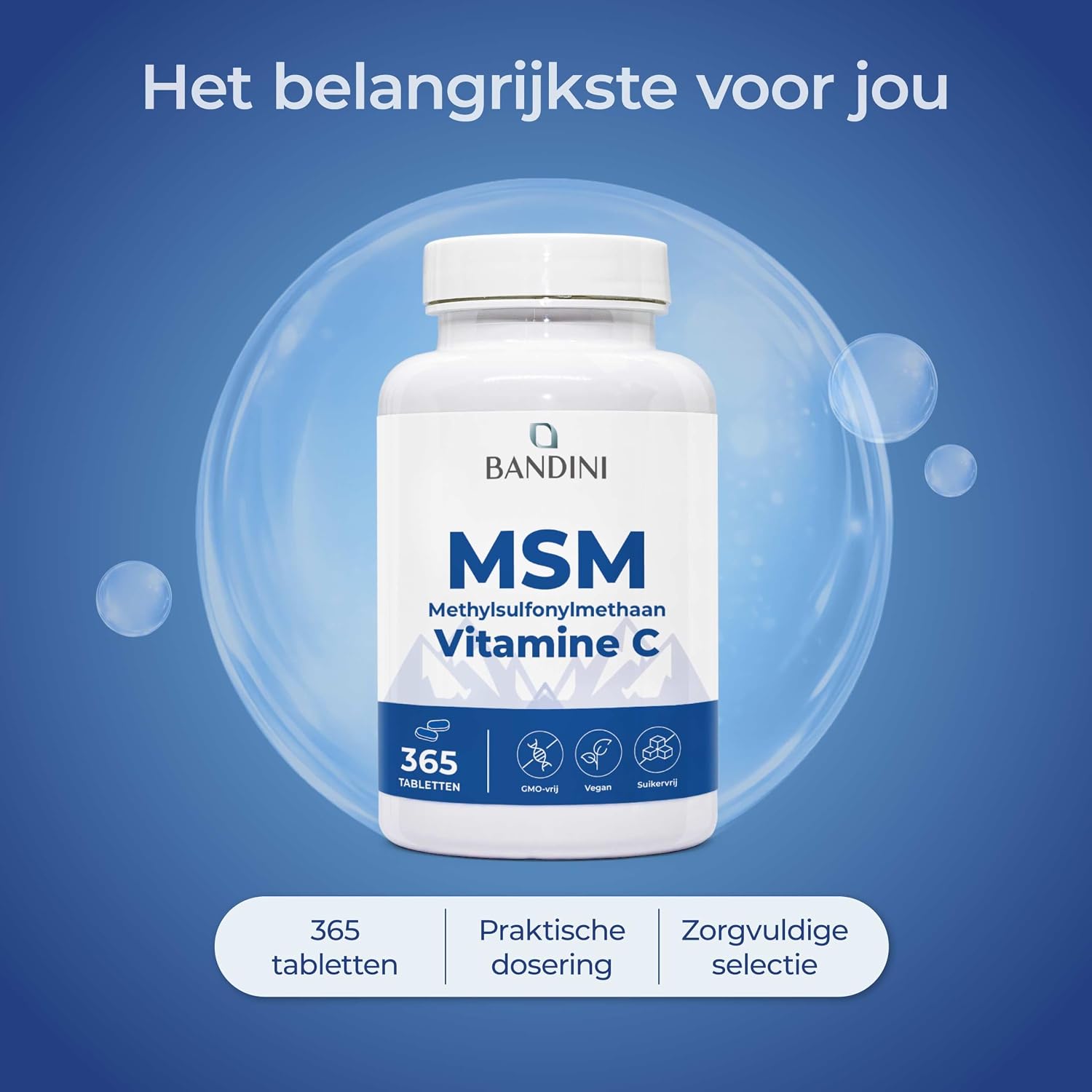 Thumbnail 3 de BANDINI MSM 365 tabletten met 2.000 mg MSM en vitamine C