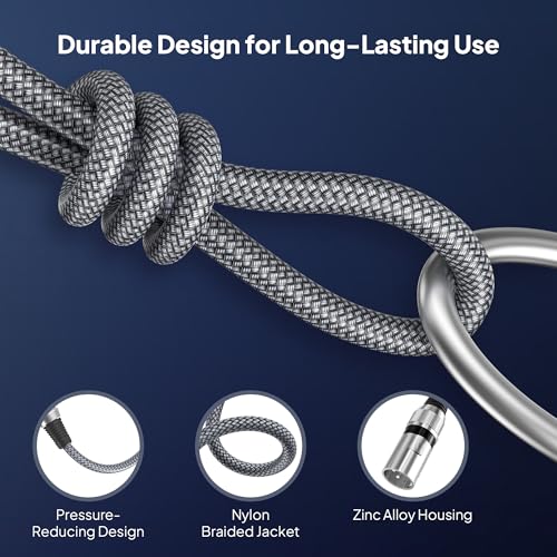 Detalle de Elebase XLR Microphone Cable 2Pack 2M/6.6FT: Durable M‑to‑F Cables for Everyday Audio