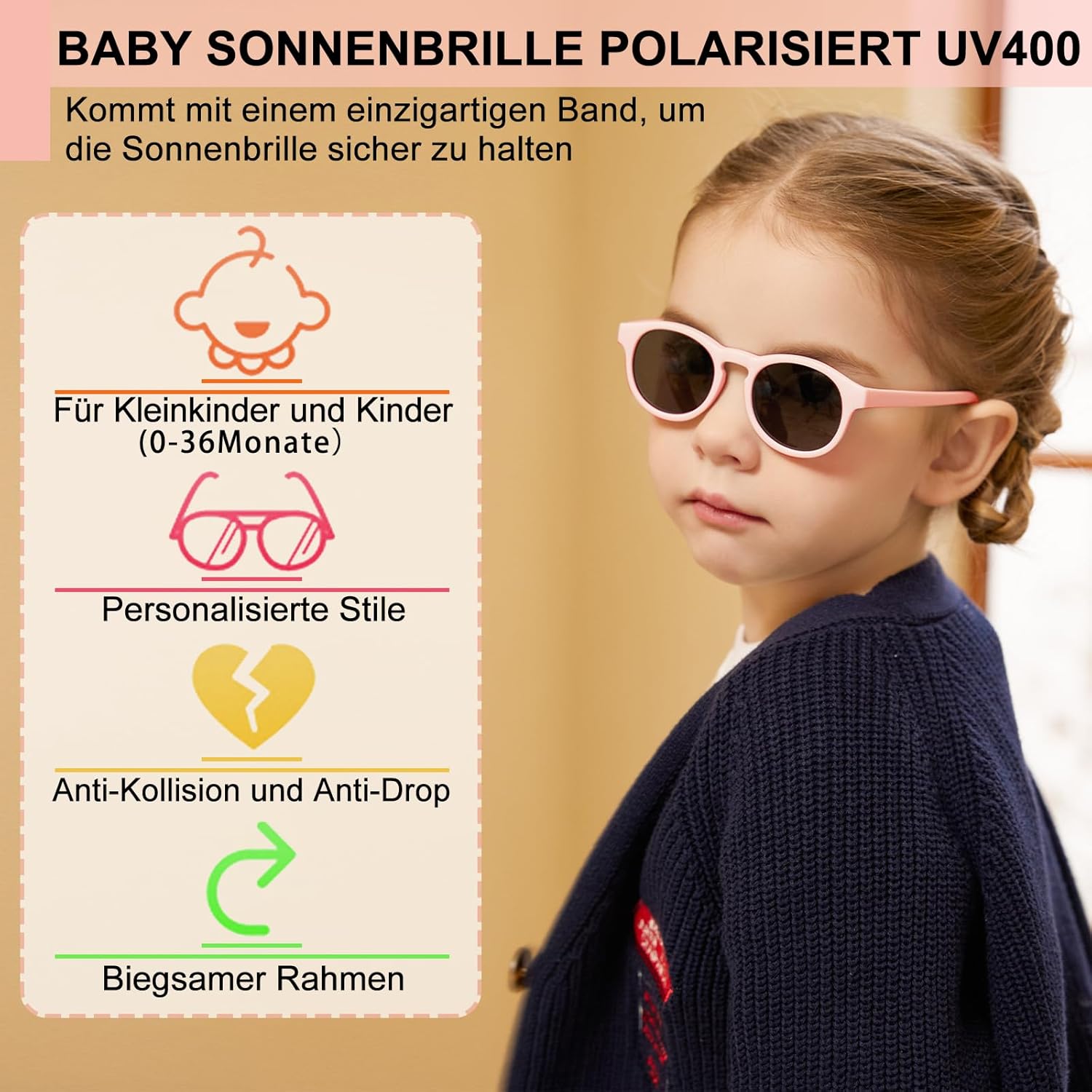 Thumbnail 1 de CODOMOR Baby Sunglasses with Adjustable Strap: UV400 Protection for 0–36 Months