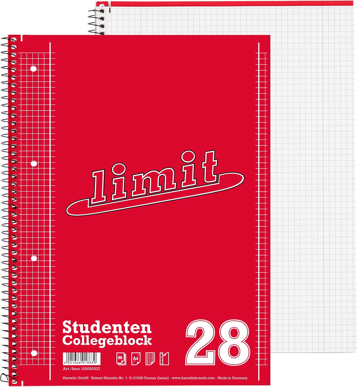 Thumbnail 1 de Limit Collegeblock A4 80 Blatt, 5 kariert mit Rand + 5 liniert mit Rand – 10er Pack
