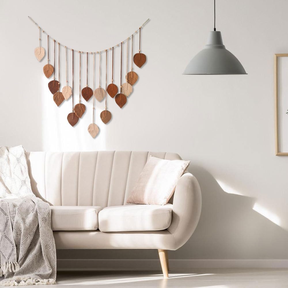 Thumbnail 6 de BDKMMS Large Macrame Wall Hanging – Leaves with Wooden Bead Detail