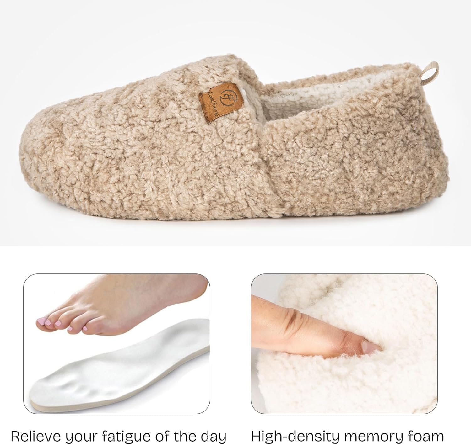 Thumbnail 3 de EverFoams Chaussons Femme Chaudes en Mousse à Mémoire – Confort & Douceur avec Fausse Laine