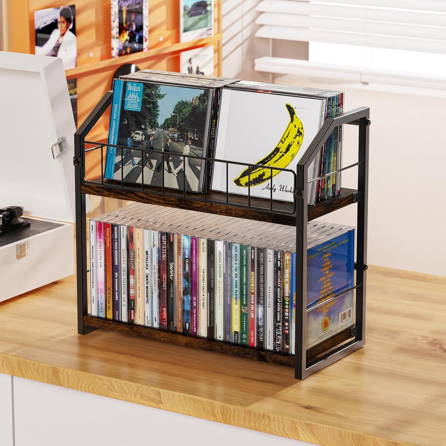 Detalle de PAPAGIFTREE CD storage rack holds 60