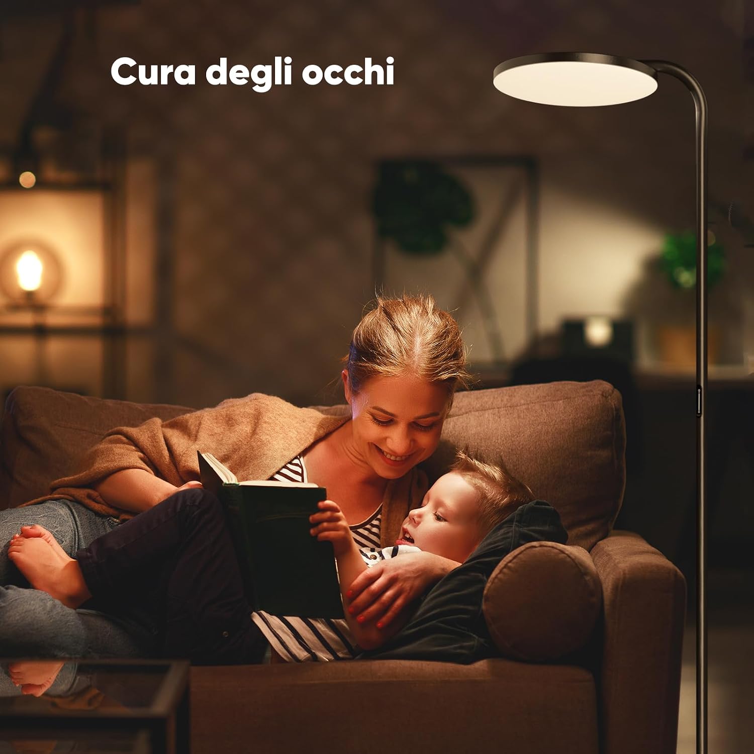 Detalle 2 de SIBRILLE 36W Lampada da Terra Salotto: design moderno, controllo tactile e LED dimmerabile