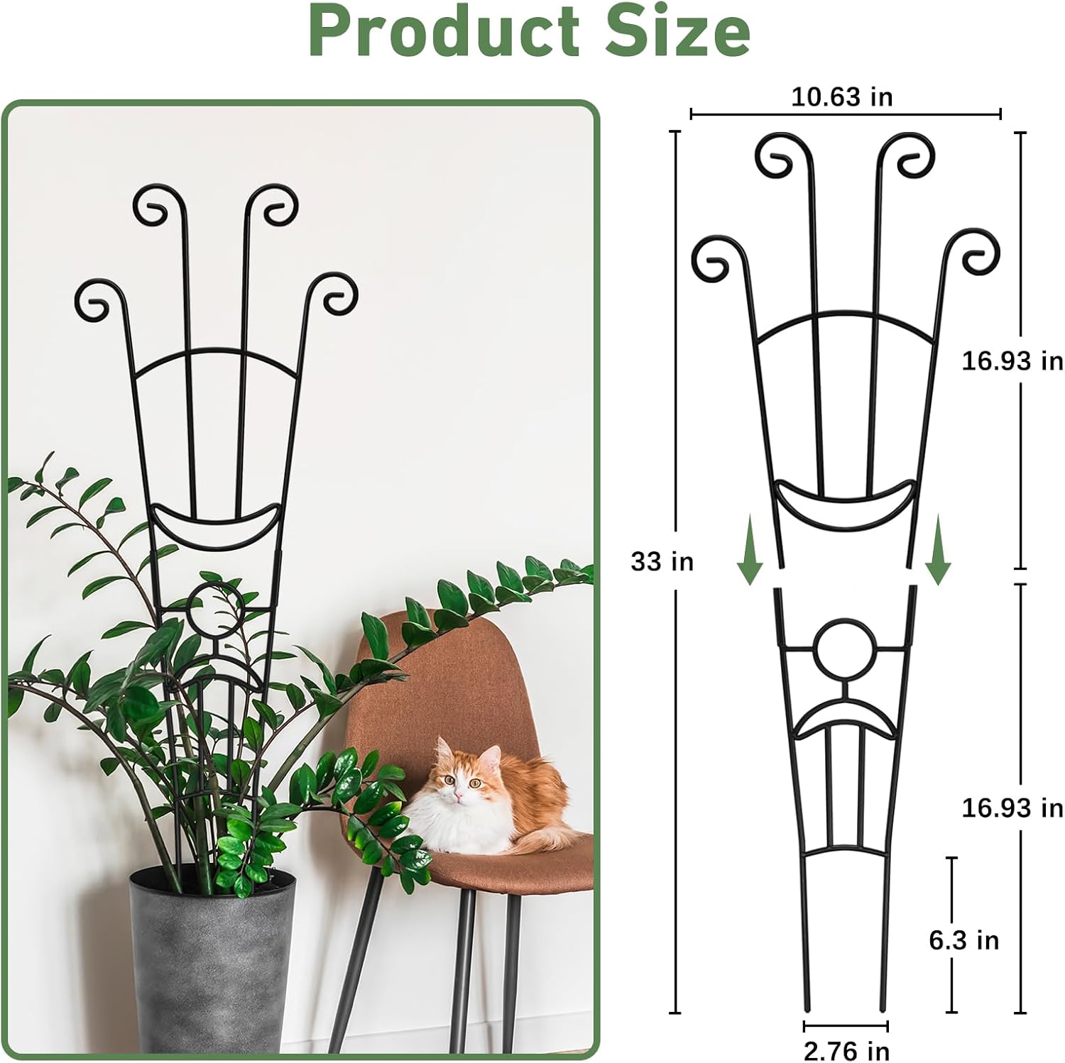 Detalle de Xeeol TPJ0226012 Expandable Metal Plant Trellis, 32.6-Inch, 2-Pack