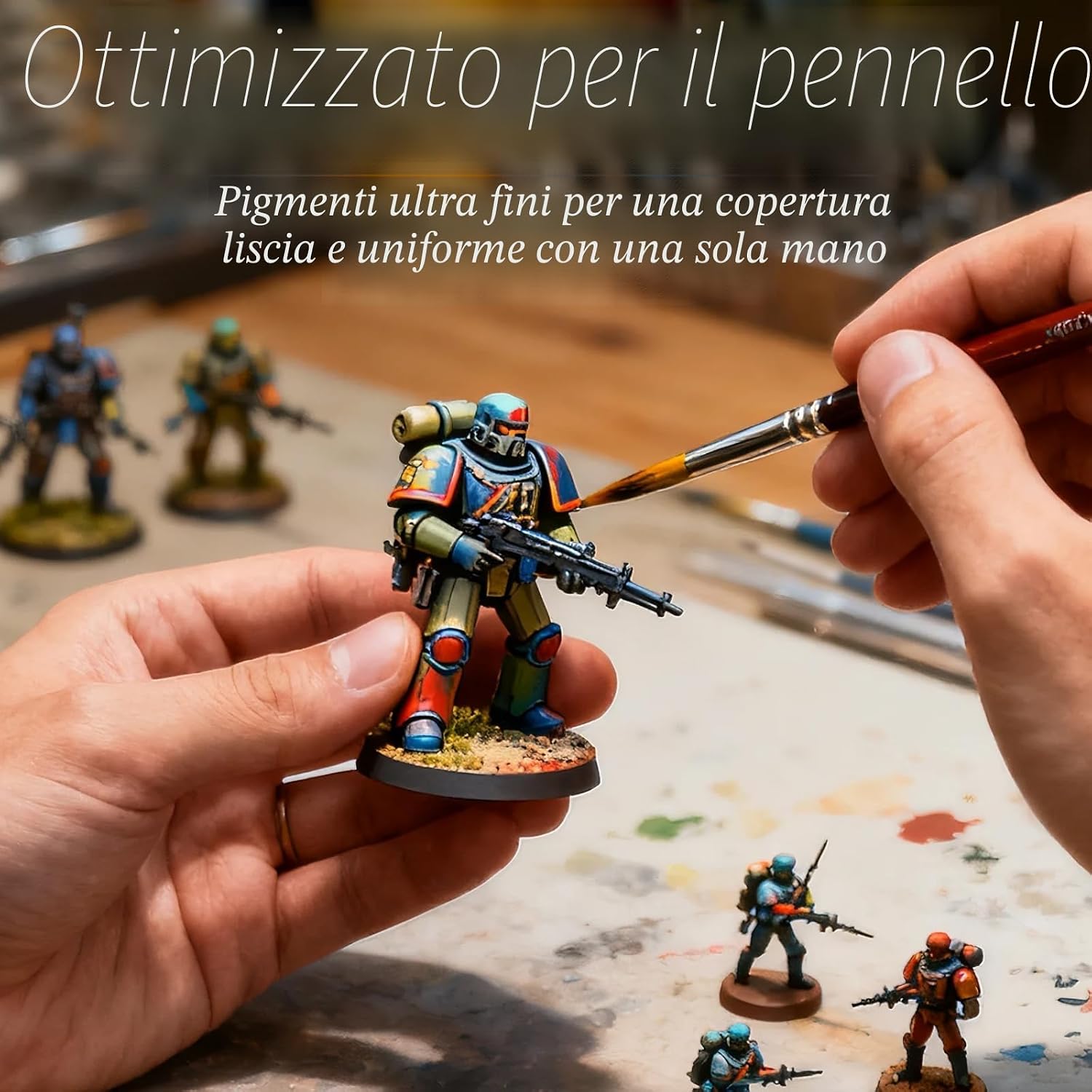 Detalle de X ARTY HUB Set di Colori Acrilici per Modellismo 20 Colori con 3 Pennelli e Preparati per Aerografo