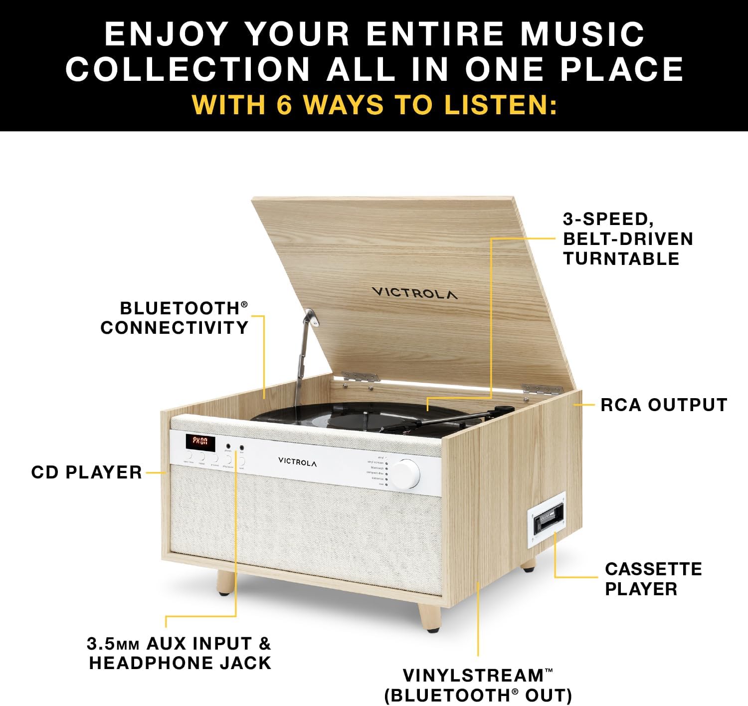 Thumbnail 1 de Victrola Century 6-in-1 Record Player with Bluetooth