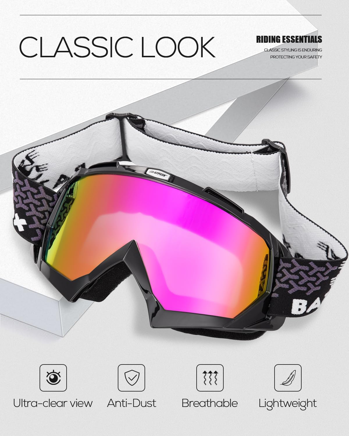 Detalle de Motocross Brille Mtb Brille Dirt Bike ATV Crossbrille Skibrille – Schutzbrille mit 115 g Gewicht