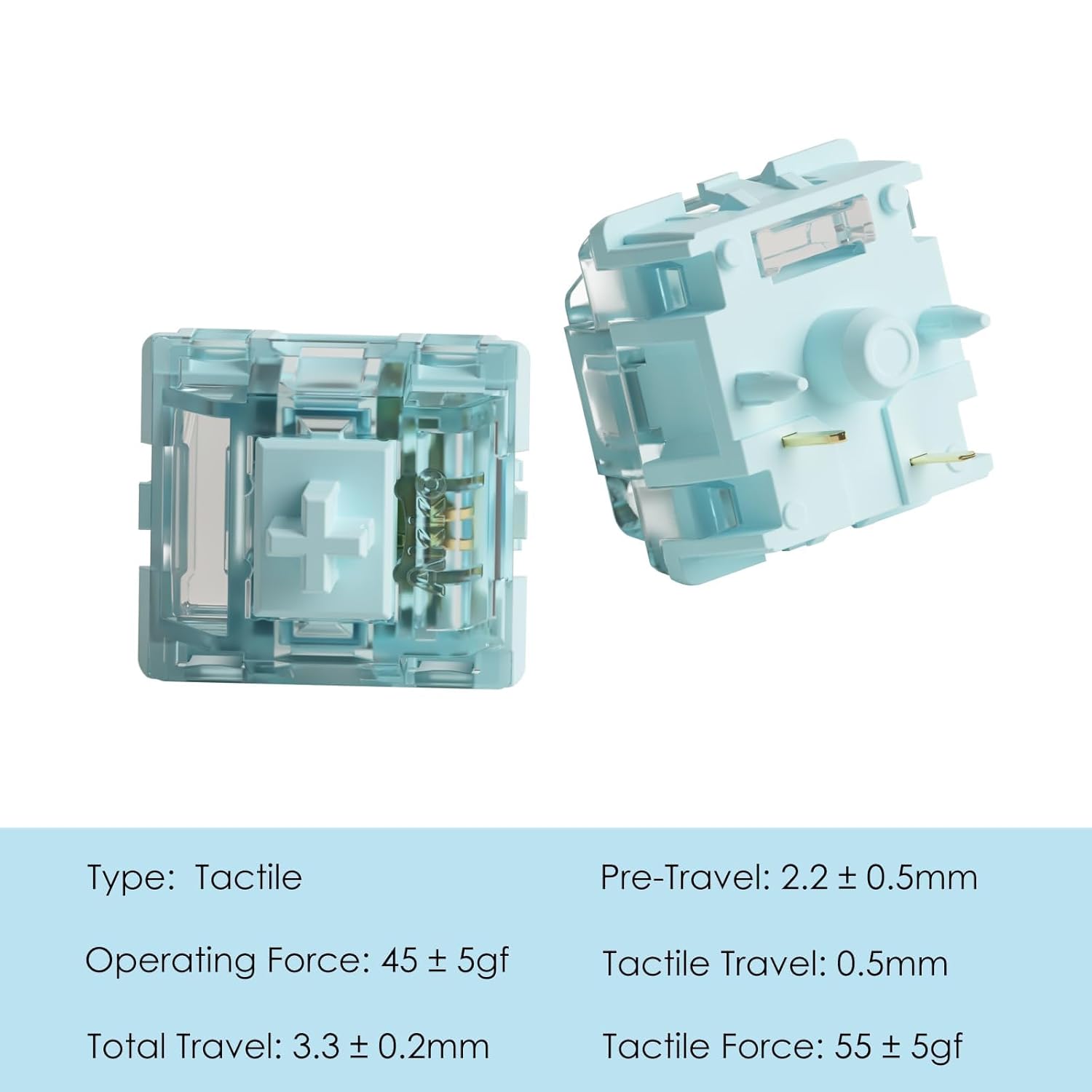 Thumbnail 1 de Akko V5 Creamy Blue Tastaturschalter (MX-Style, taktil, 5-Pin, 45 gf) – für mechanische Gaming-Tastaturen, 45 Stück
