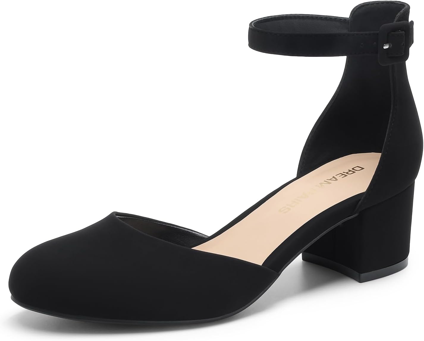 Detalle de DREAM PAIRS Women's Closed Round Toe Low Block Heels 👠