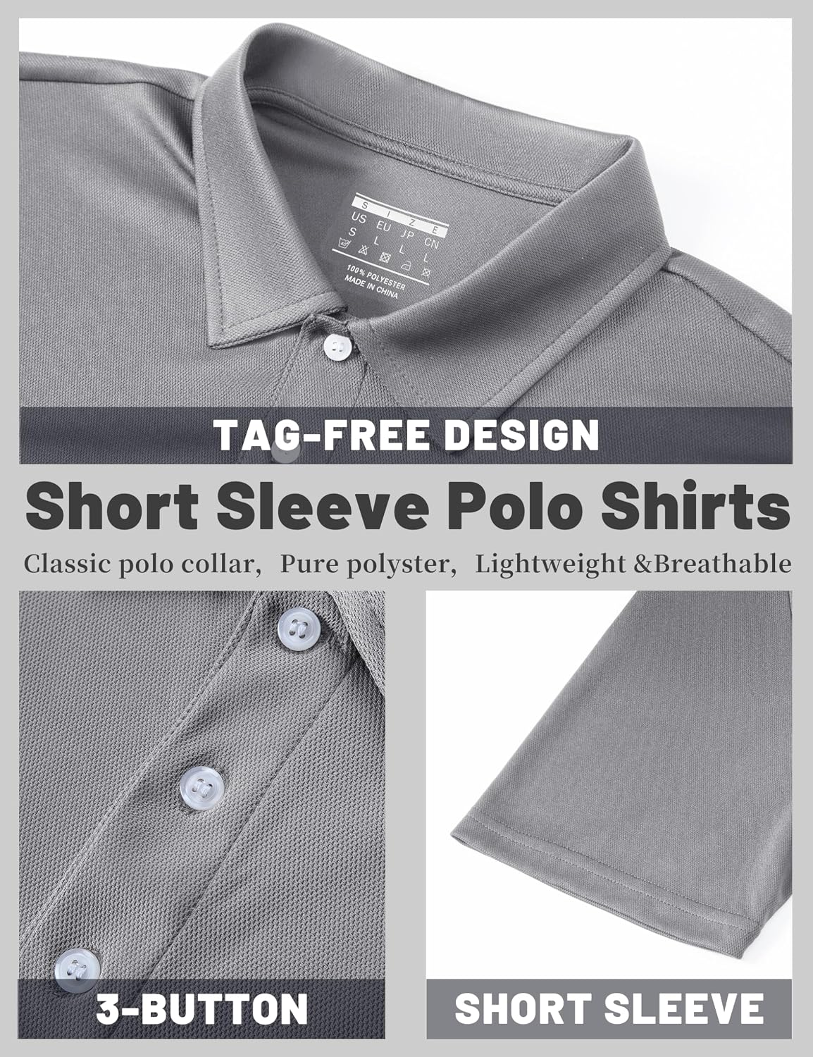 Thumbnail 3 de TACVASEN Men's Polo Shirt Short Sleeve – Breathable, Quick-Dry Golf / Outdoor Top