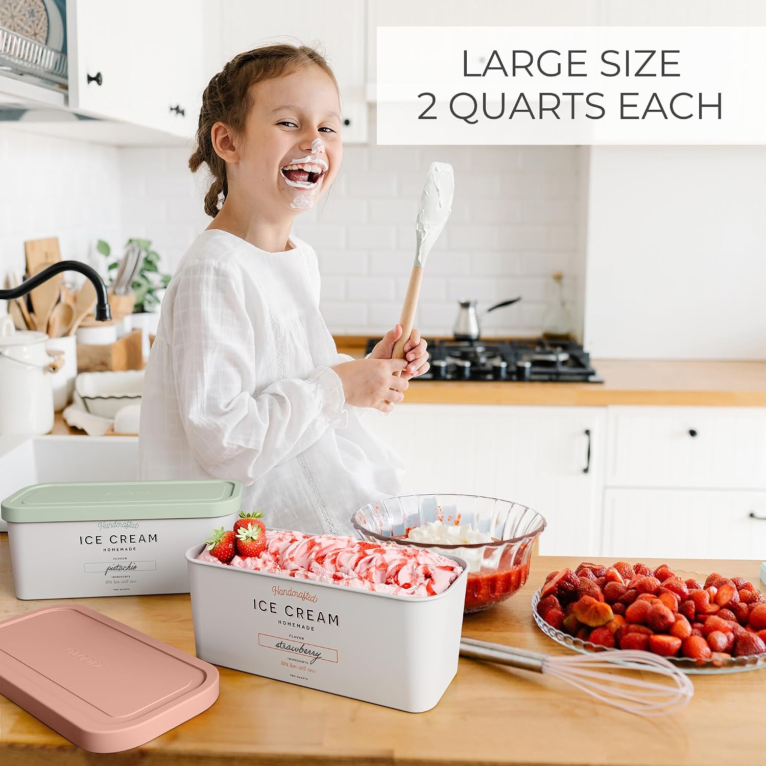 Detalle 2 de ZICOTO Reusable Ice Cream Containers, 2-Quart