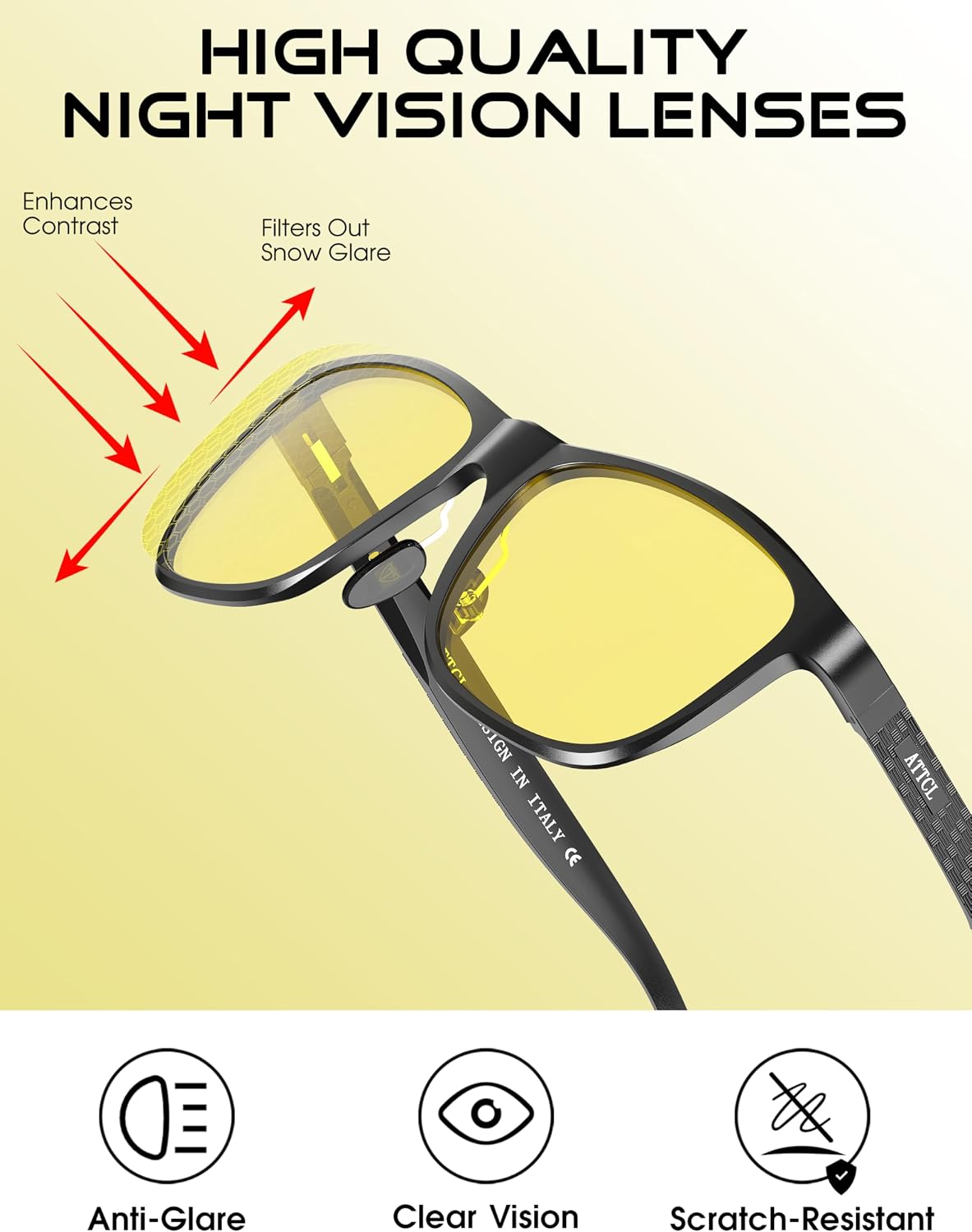 Thumbnail 5 de ATTCL Polarised Driving Sunglasses for Men with UV400 Protection (Square Metal Frame, HD TAC Lenses)