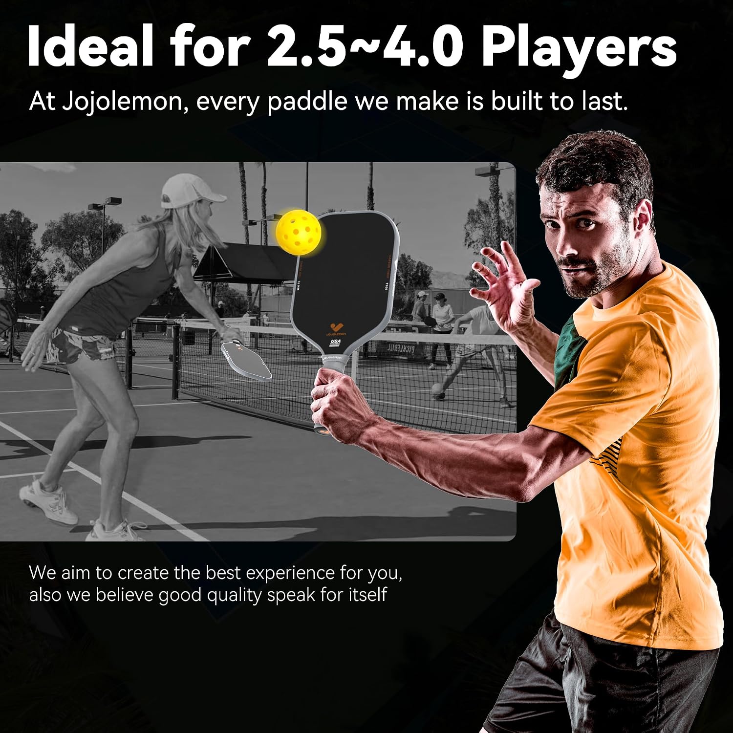 Detalle 2 de JOJOLEMON 16mm Carbon Fiber Pickleball Paddle with Shark Power Polymer Core