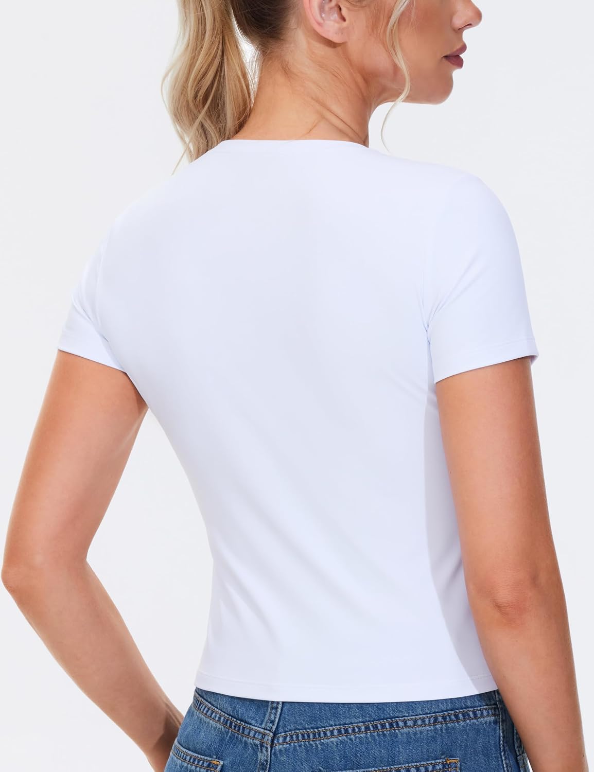 Detalle 2 de Women’s Gym Tops Short Sleeve Slim Fit Breathable Performance T-Shirt (80% polyamide, 20% spandex)