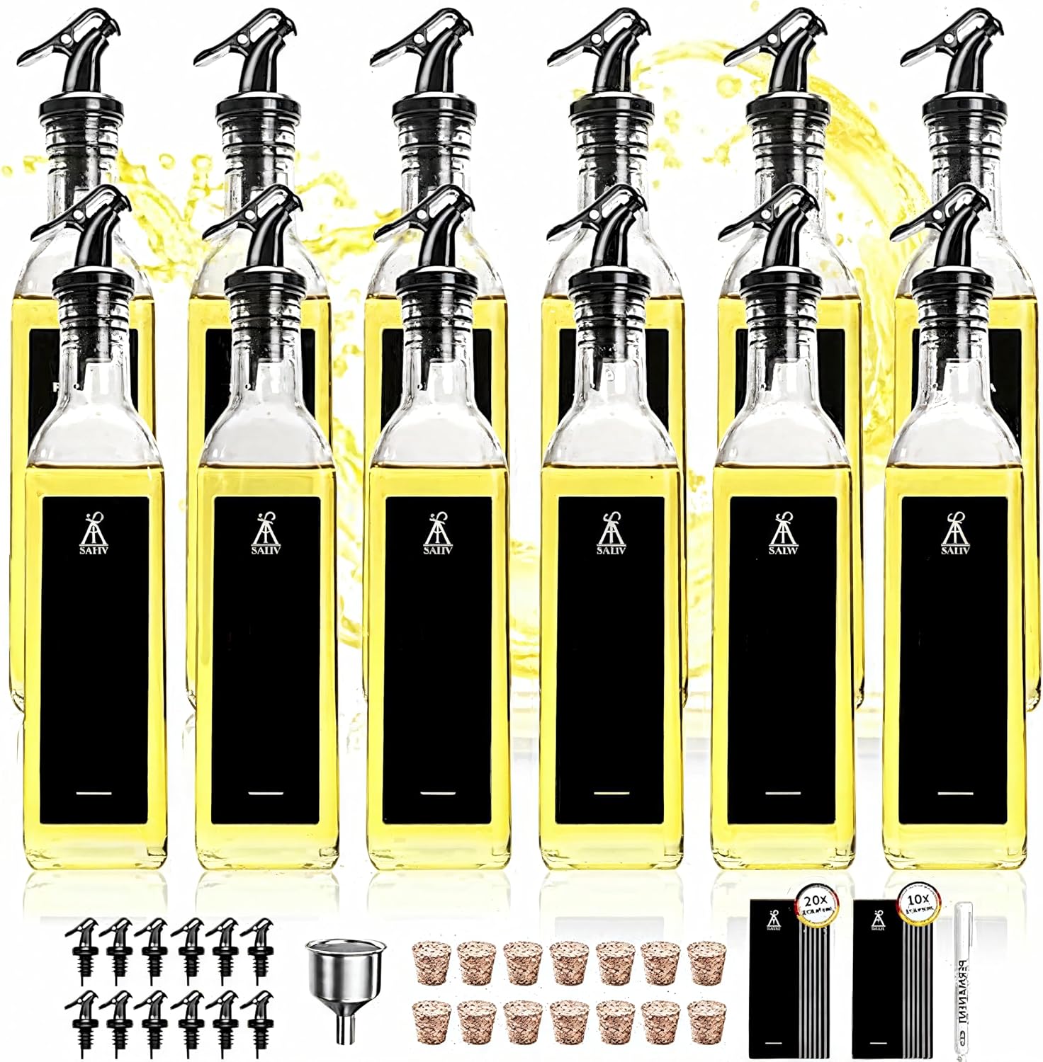 Detalle de SAEIV Ölflasche aus Glas 12er Set 160 ml