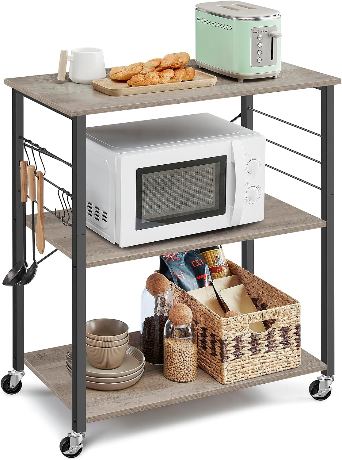 Detalle de VASAGLE KKS067K02 Étagère de cuisine 89 cm