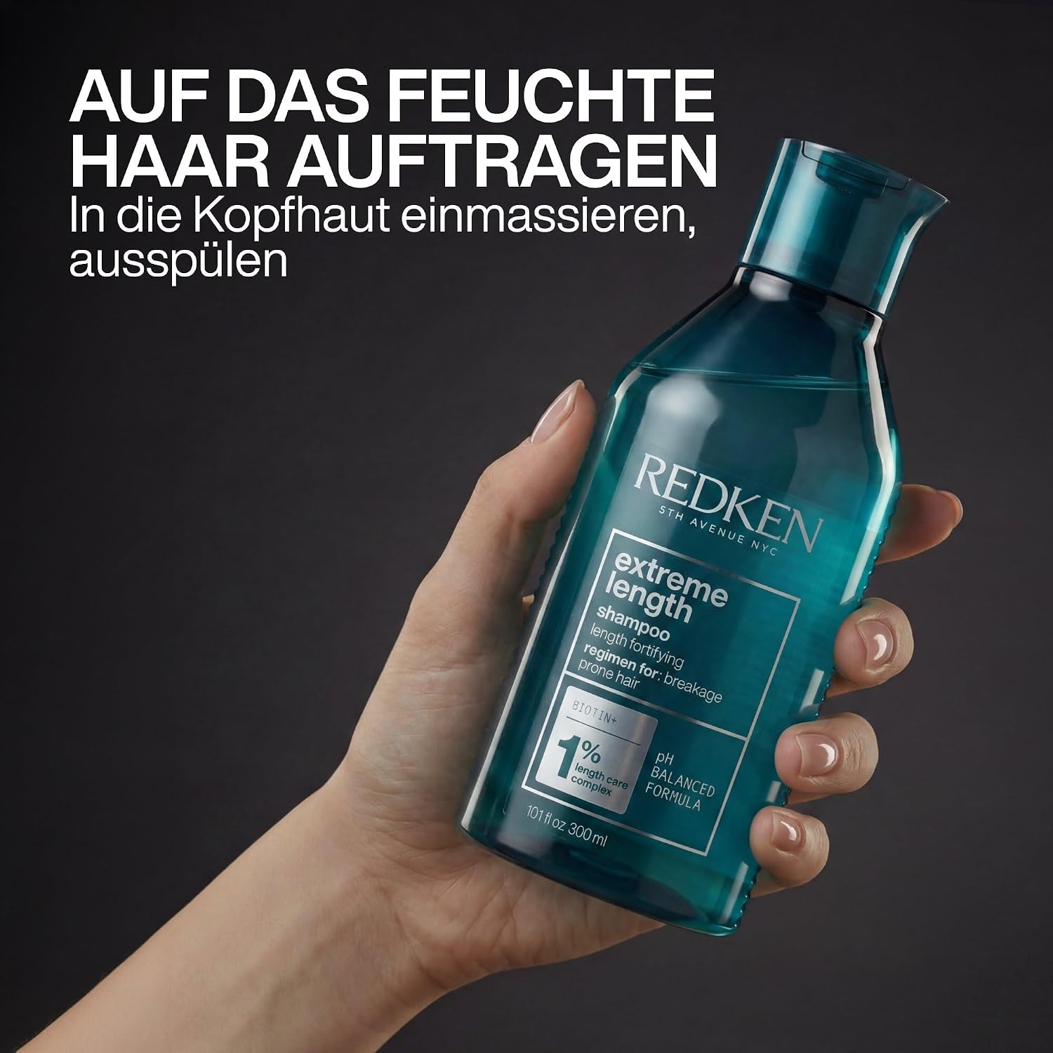 Detalle de Redken Extreme Length Shampoo mit Biotin gegen Haarbruch – für lange & starke Haare (1 x 300 ml)