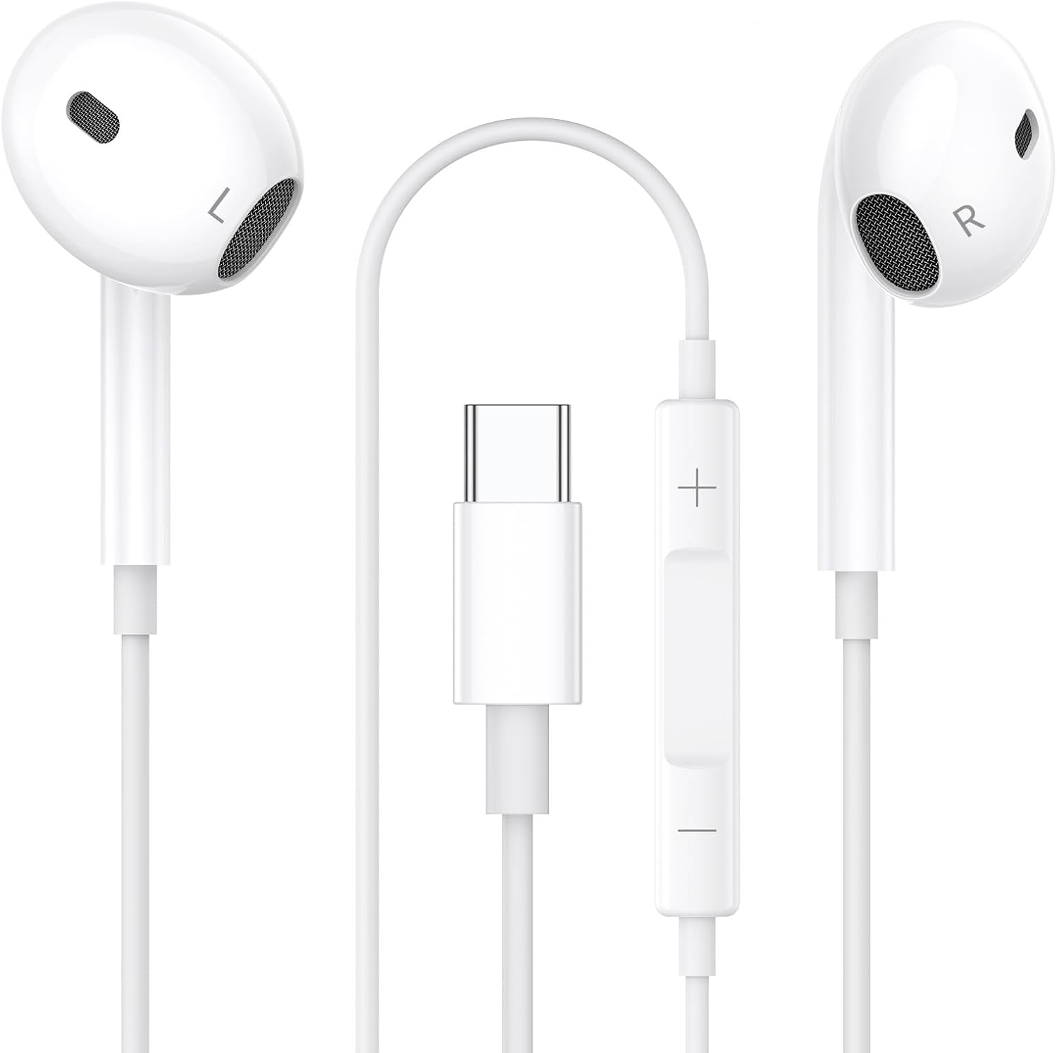 Detalle de USB-C Kabelkopfhörer mit Mikrofon – HiFi In-Ear für iPhone 15/16/17, iPad Pro, Samsung Galaxy, Google Pixel