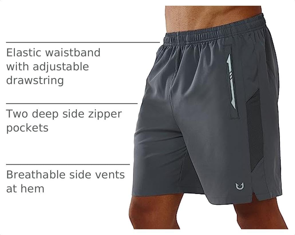 Detalle 2 de NORTHYARD Men's 5"/7"/9" Running Athletic Shorts — Lightweight, Quick-Dry with 3 ZIP Pockets