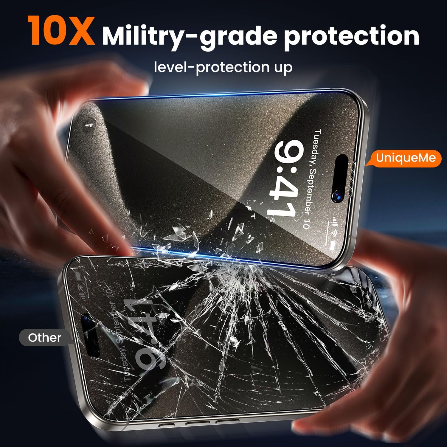Detalle de UniqueMe iPhone 15 Pro Max privacy screen