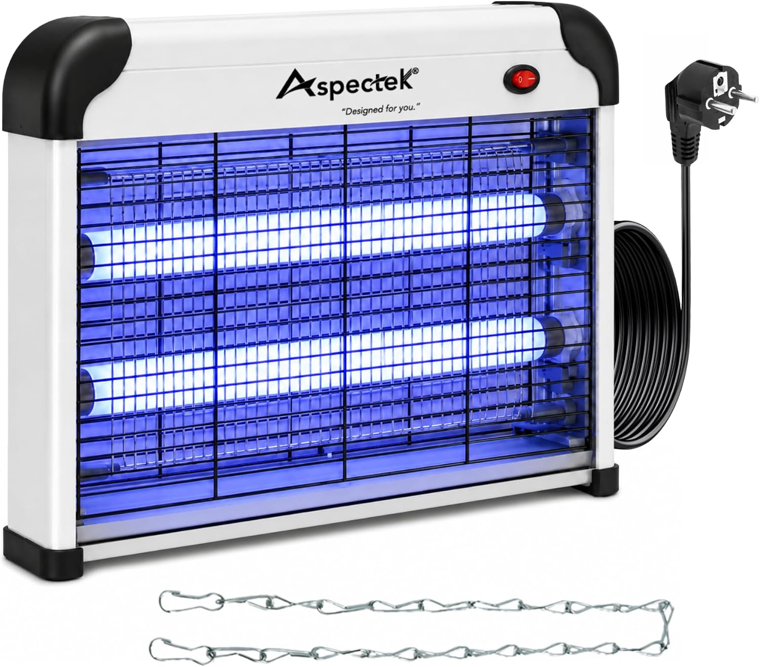Detalle de ASPECTEK 1 elektrische insectendoder 20 W met uitneembare opvanglade