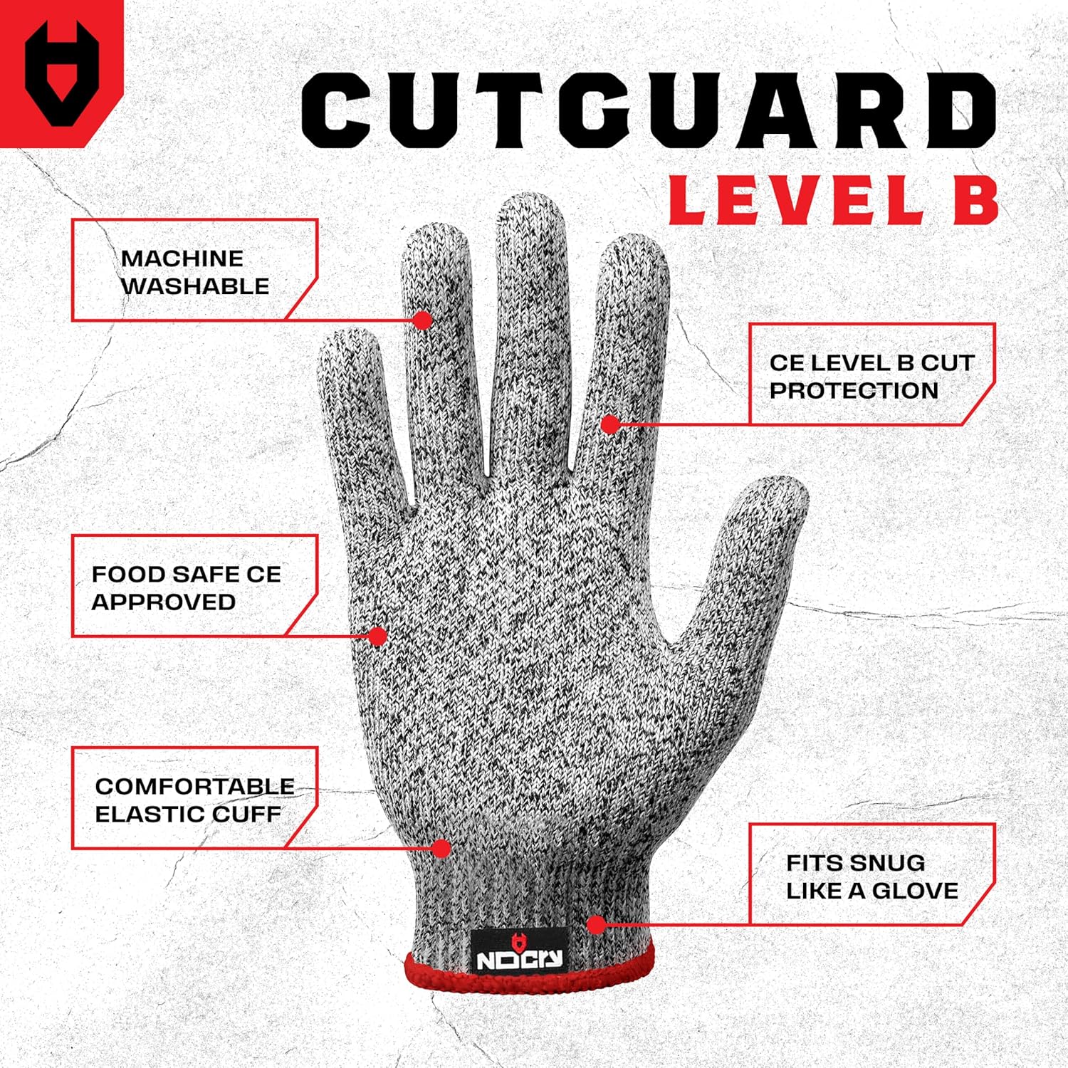 Detalle 2 de NoCry Premium Cut Resistant Gloves (Food Grade) – Level 5 protection, ambidextrous & machine washable