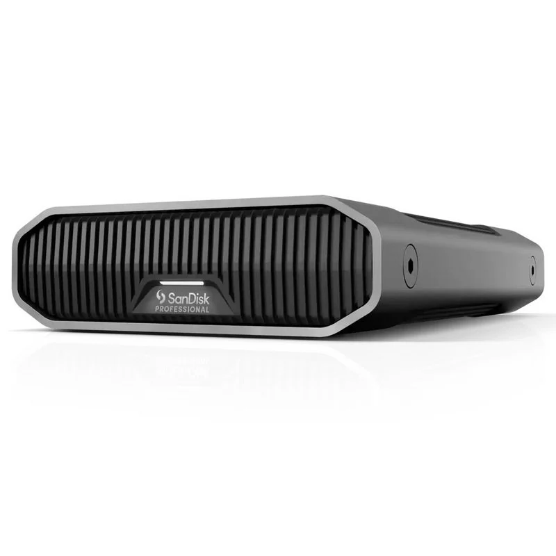 Detalle de SanDisk Professional G-Drive 6TB USB-C: alto rendimiento y fiabilidad para copias y archivo en sobremesa