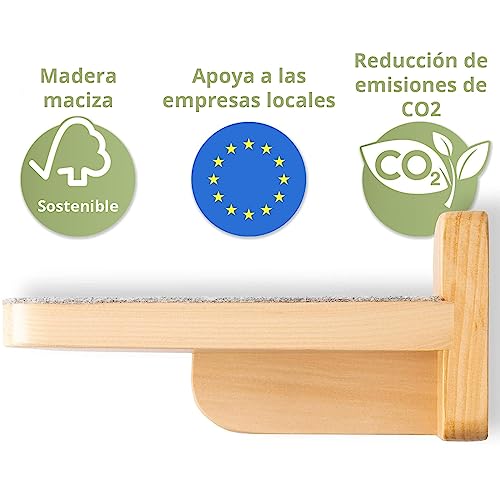 Detalle de WOOWOOD Mur dâescalade pour chat XL, 3 escaliers đ