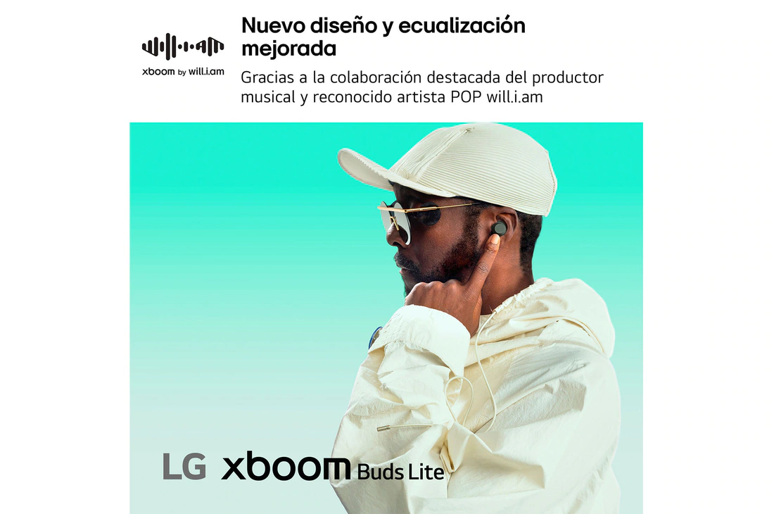 Detalle de LG xboom Buds Lite: auriculares inalámbricos con cancelación de ruido y batería de larga duración